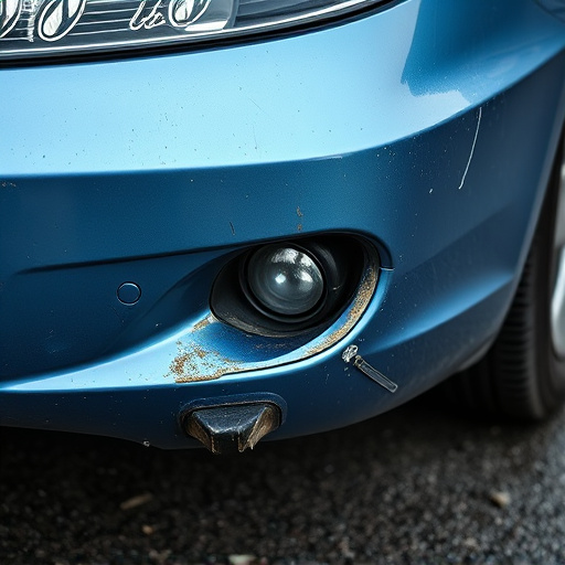 damaged car bumper