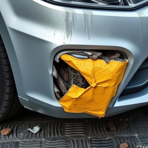 damaged car bumper
