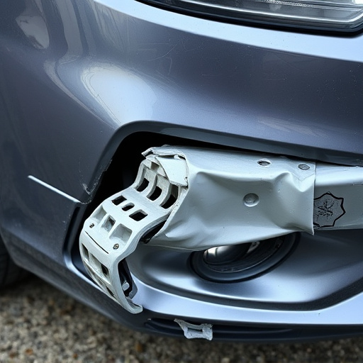 damaged car bumper