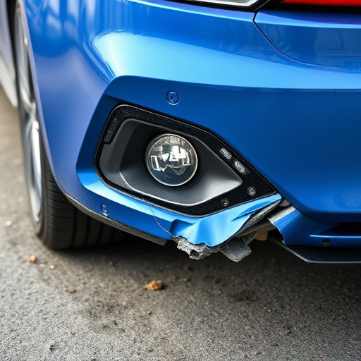 damaged car bumper