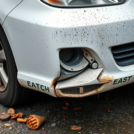 damaged car bumper