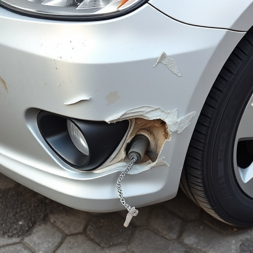 damaged car bumper