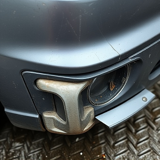 damaged car bumper