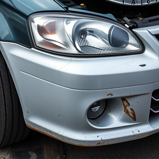 damaged car bumper