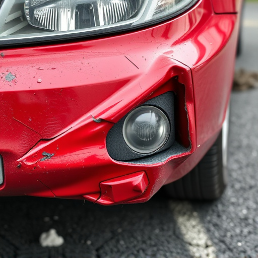 damaged car bumper