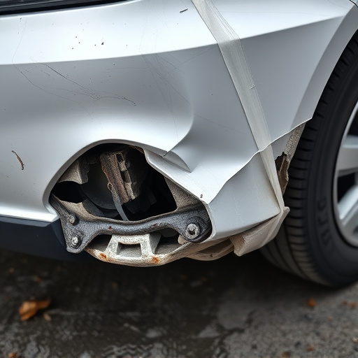 damaged car bumper