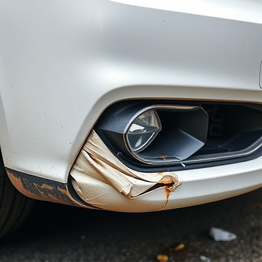 damaged car bumper