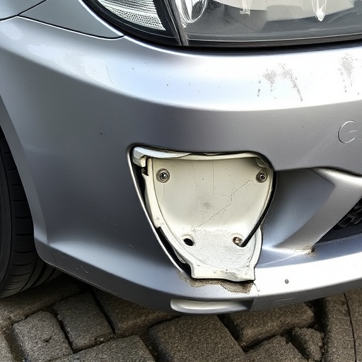 damaged car bumper