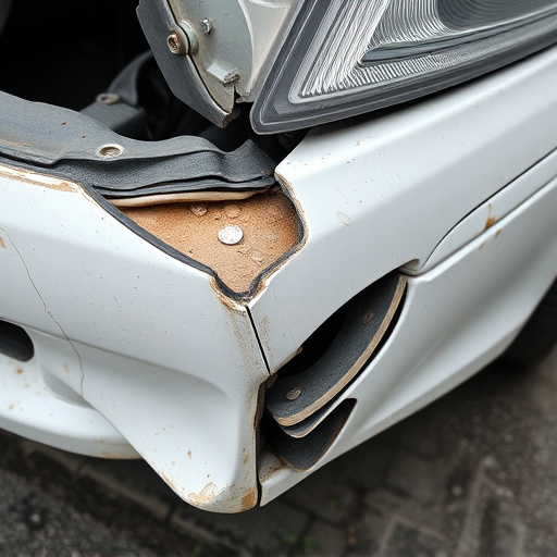 damaged car bumper