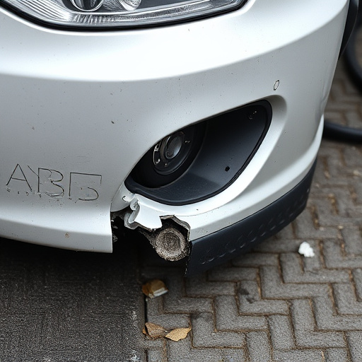 damaged car bumper