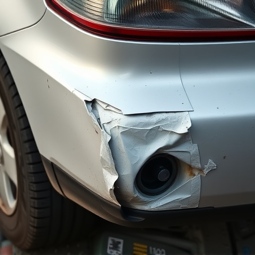 damaged car bumper