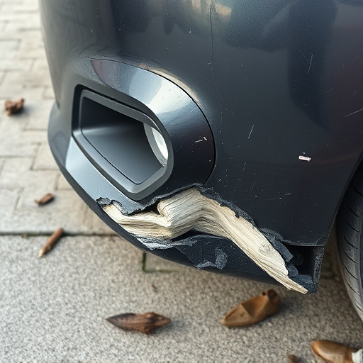 damaged car bumper