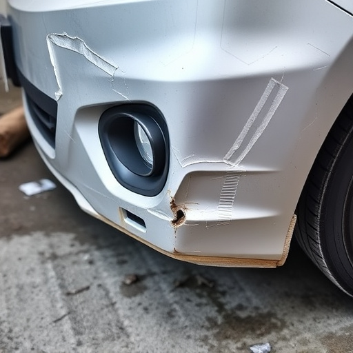 damaged car bumper