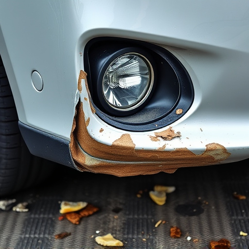 damaged car bumper
