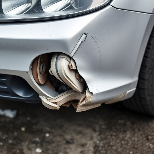 damaged car bumper