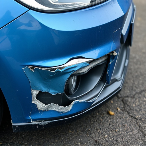 damaged car bumper