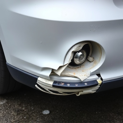 damaged car bumper