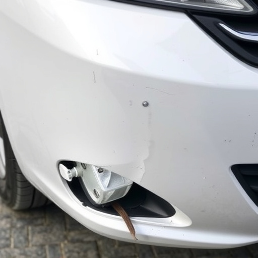 damaged car bumper