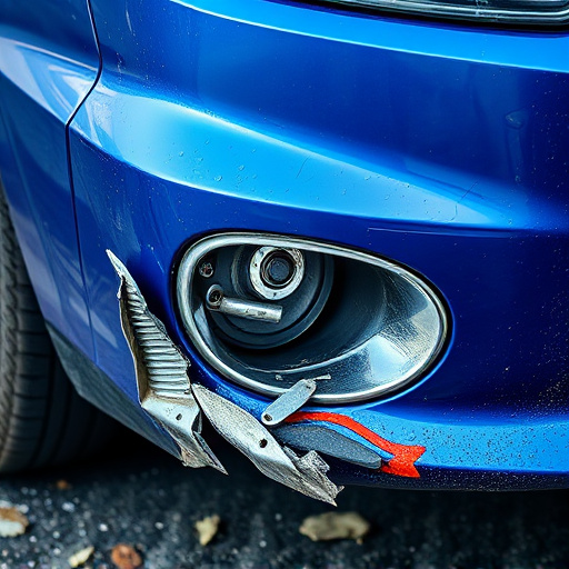 damaged car bumper