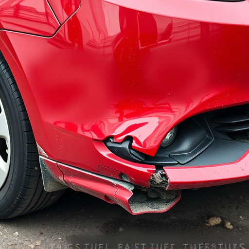 damaged car bumper