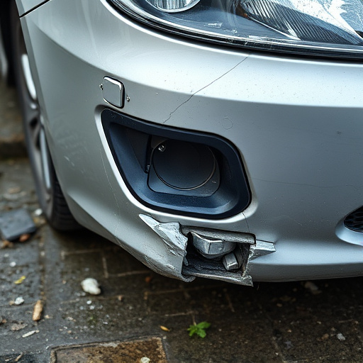 damaged car bumper