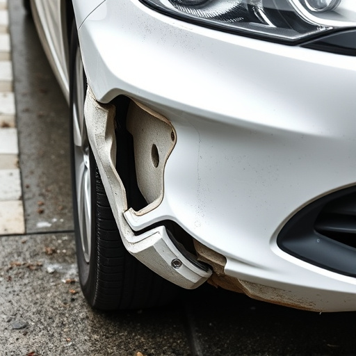 damaged car bumper