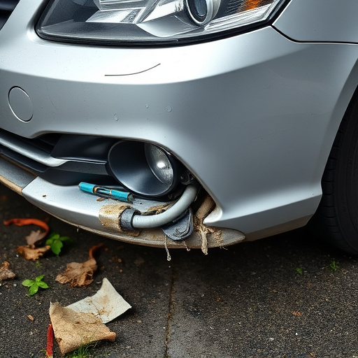 damaged car bumper