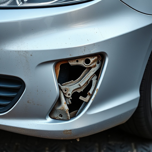 damaged car bumper