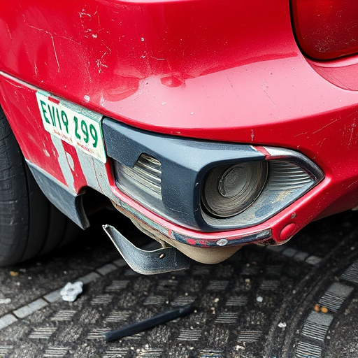 damaged car bumper