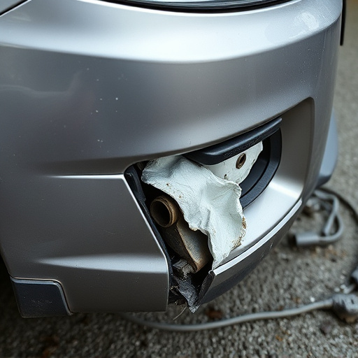 damaged car bumper