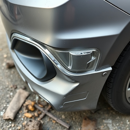 damaged car bumper