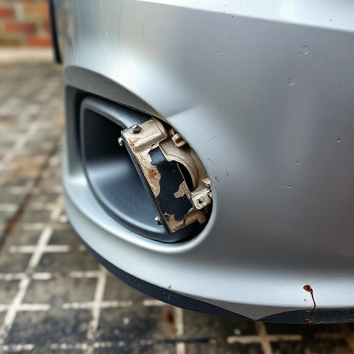 damaged car bumper