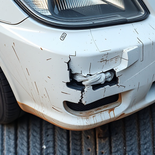 damaged car bumper