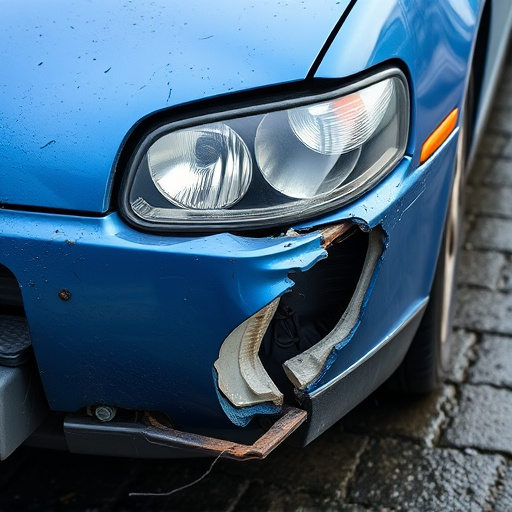 damaged car bumper