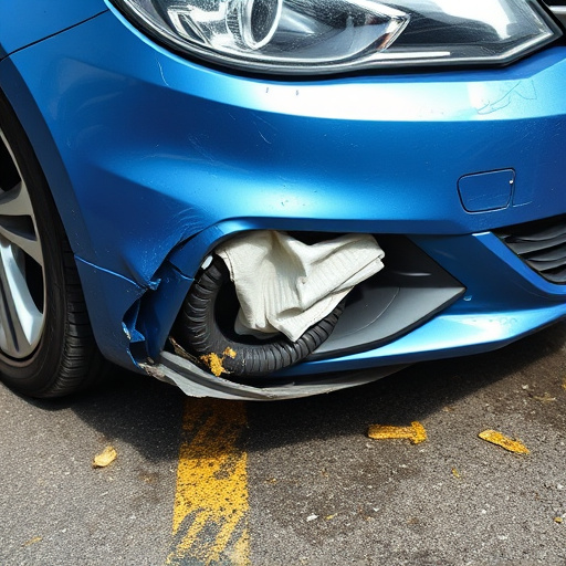 damaged car bumper