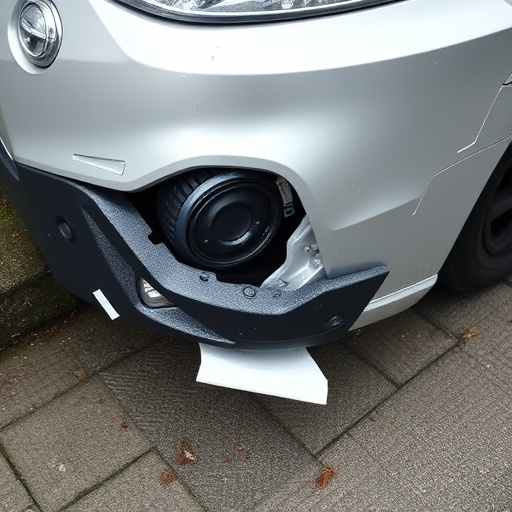 damaged car bumper