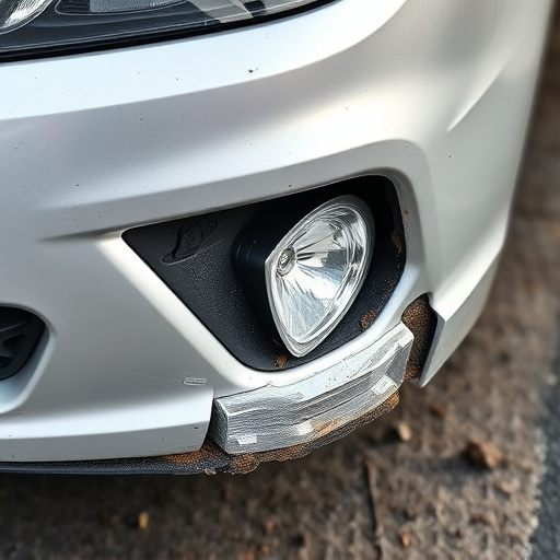 damaged car bumper