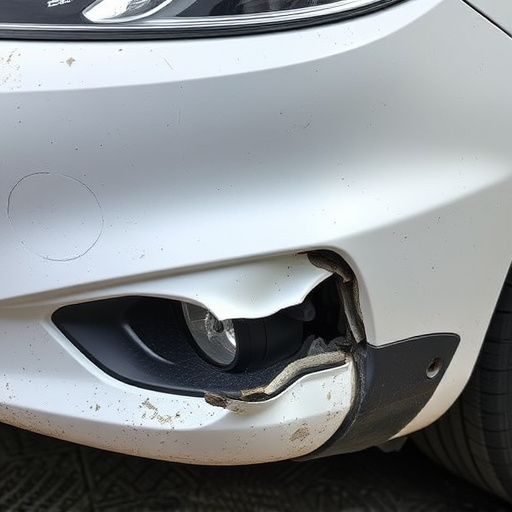 damaged car bumper