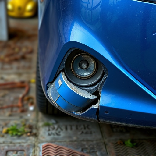 damaged car bumper