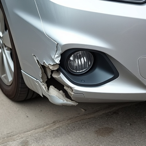 damaged car bumper