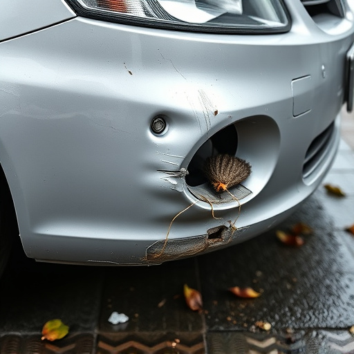 damaged car bumper