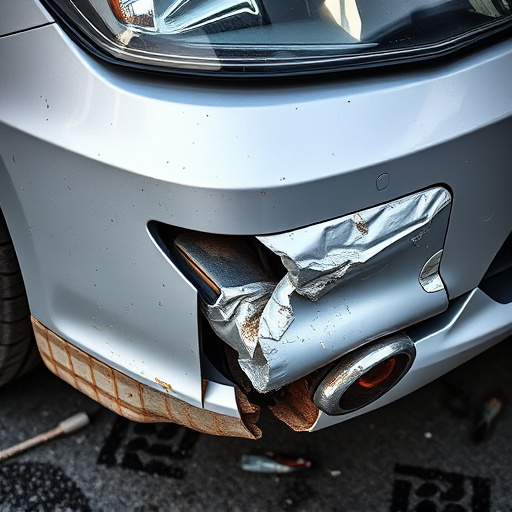 damaged car bumper