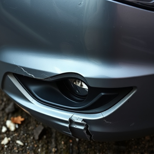 damaged car bumper
