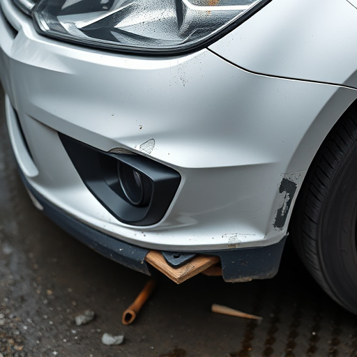 damaged car bumper
