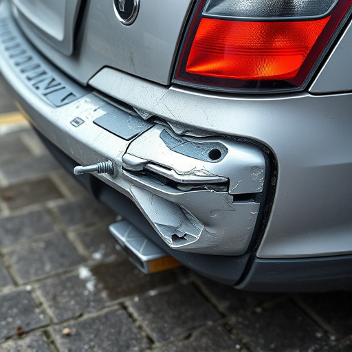 damaged car bumper