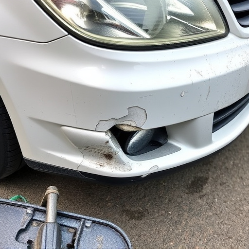 damaged car bumper