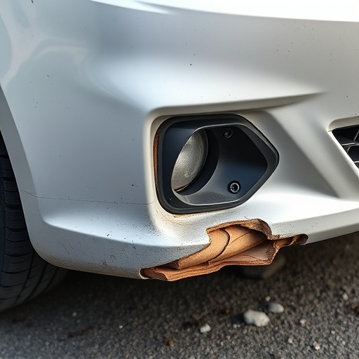 damaged car bumper