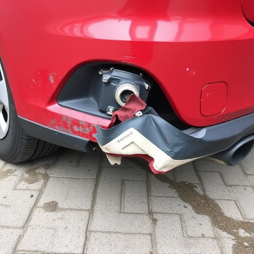 damaged car bumper