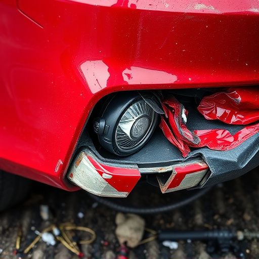damaged car bumper
