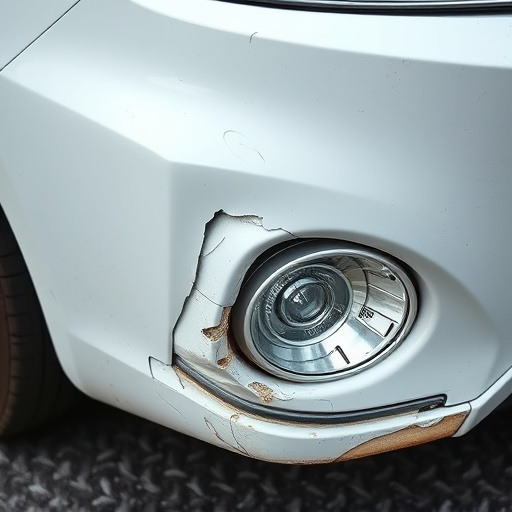 damaged car bumper